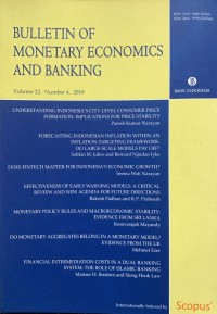 Image of BULLETIN PF MONETARY ECONOMICS AND BANKING VOLUME 22, NUMBER 4, 2019